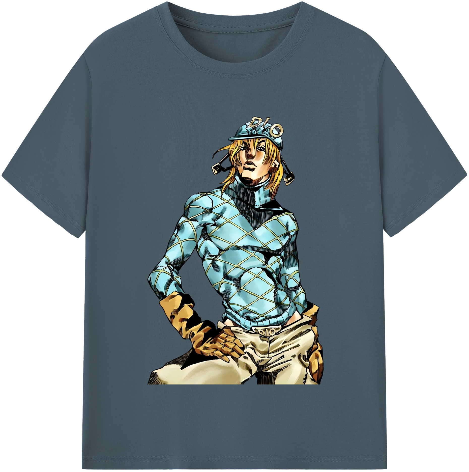 （画像用） ジョジョの奇妙な冒険 ディオ?ブランドー JoJo's Bizarre Adventure Dio Brando 綿100％半袖Tシャツ（フロントプリント）